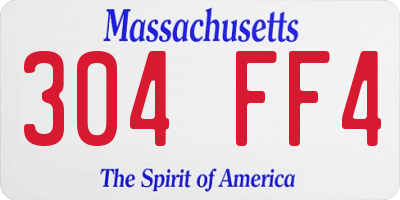 MA license plate 304FF4