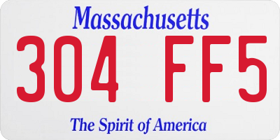 MA license plate 304FF5