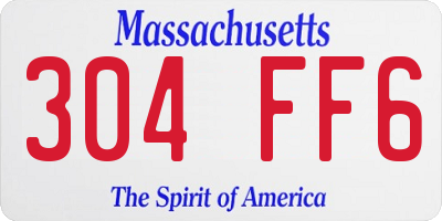 MA license plate 304FF6