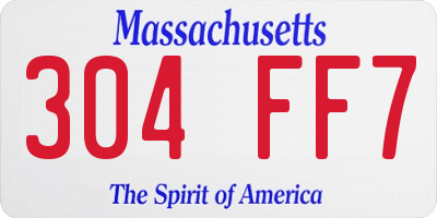 MA license plate 304FF7