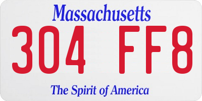 MA license plate 304FF8