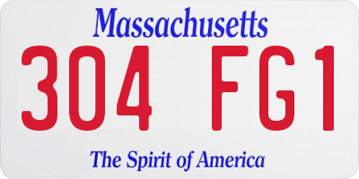 MA license plate 304FG1