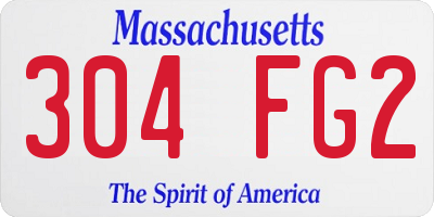 MA license plate 304FG2