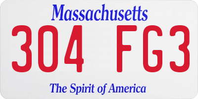 MA license plate 304FG3