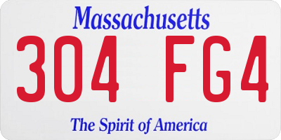MA license plate 304FG4