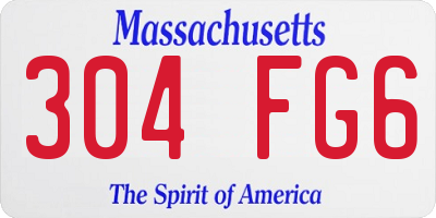 MA license plate 304FG6