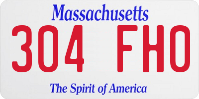 MA license plate 304FH0