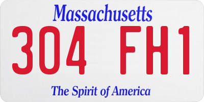 MA license plate 304FH1