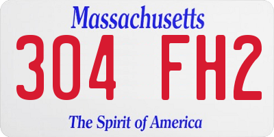 MA license plate 304FH2