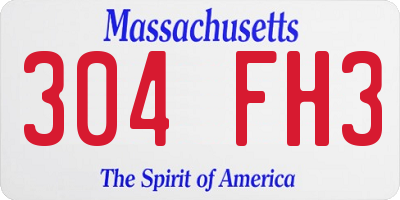 MA license plate 304FH3