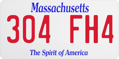 MA license plate 304FH4