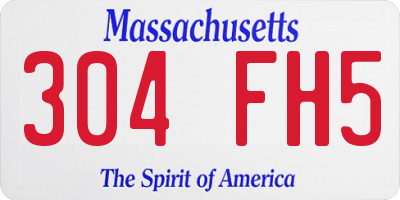 MA license plate 304FH5