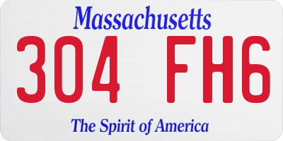 MA license plate 304FH6