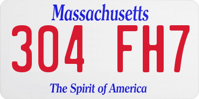 MA license plate 304FH7