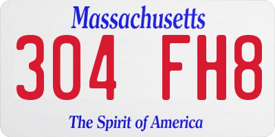 MA license plate 304FH8
