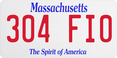 MA license plate 304FI0