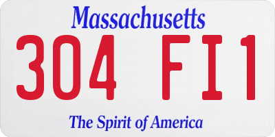 MA license plate 304FI1