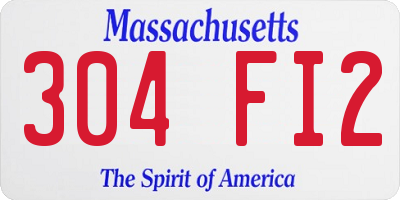 MA license plate 304FI2