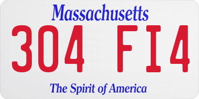 MA license plate 304FI4