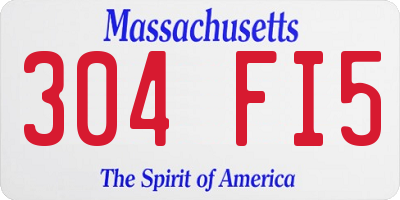 MA license plate 304FI5
