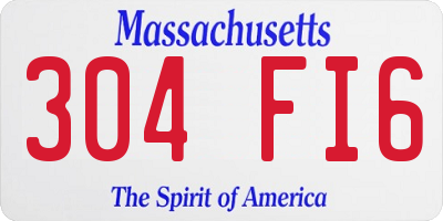 MA license plate 304FI6