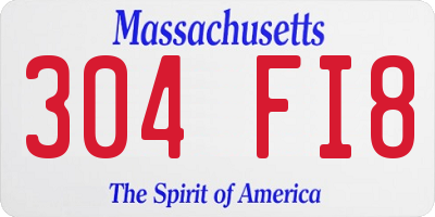 MA license plate 304FI8
