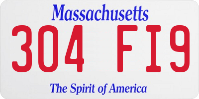 MA license plate 304FI9