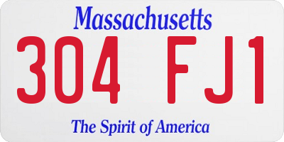 MA license plate 304FJ1