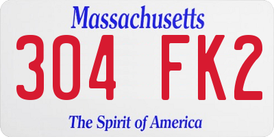 MA license plate 304FK2
