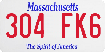 MA license plate 304FK6