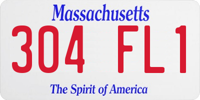 MA license plate 304FL1