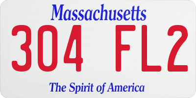 MA license plate 304FL2