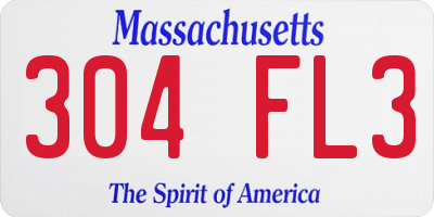 MA license plate 304FL3