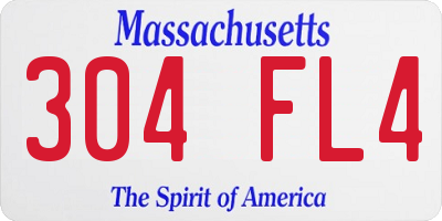 MA license plate 304FL4