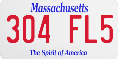 MA license plate 304FL5