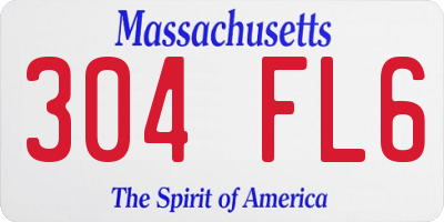 MA license plate 304FL6