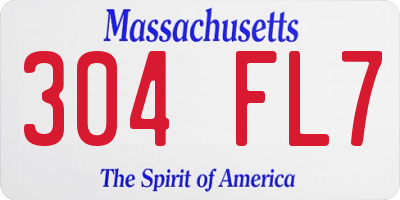 MA license plate 304FL7