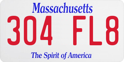 MA license plate 304FL8
