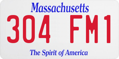 MA license plate 304FM1
