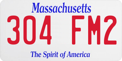 MA license plate 304FM2