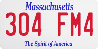 MA license plate 304FM4