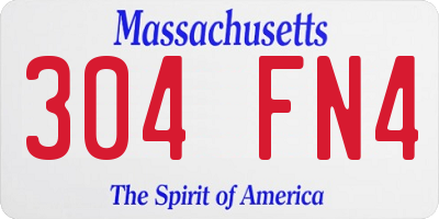 MA license plate 304FN4