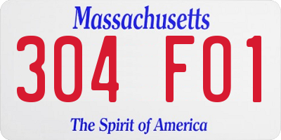 MA license plate 304FO1