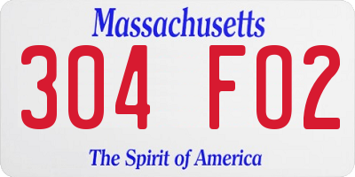 MA license plate 304FO2