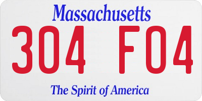 MA license plate 304FO4
