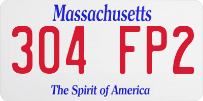 MA license plate 304FP2