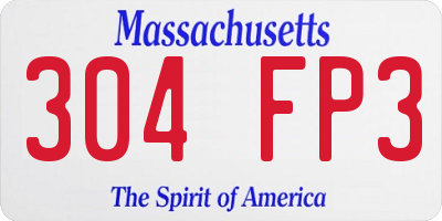 MA license plate 304FP3