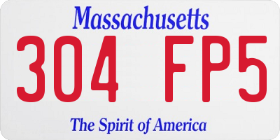 MA license plate 304FP5