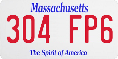 MA license plate 304FP6