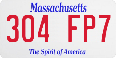 MA license plate 304FP7